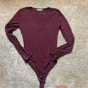 Maroon body suit